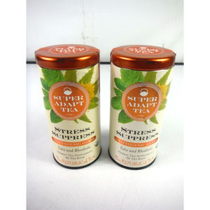 Lot Of 2 SuperAdapt Stress Suppress Tea by The Republic of Tea 72 Bags Total